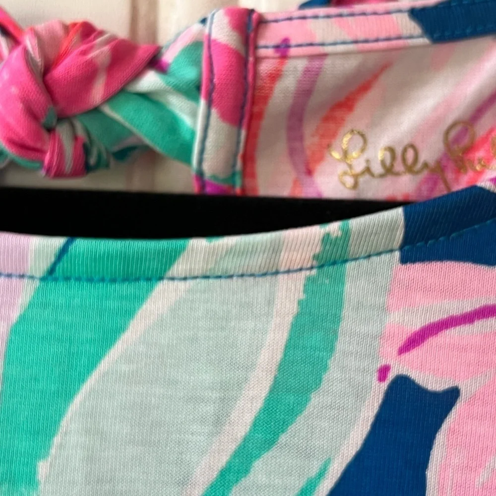 Lilly‎ Pulitzer Pink and Green Ruffled Sundress Size XS - Picture 3 of 7